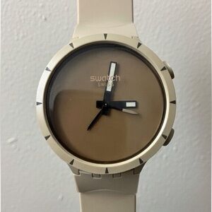 Swatch Big Bold Watch - Matte Beige/Tan Minimalist